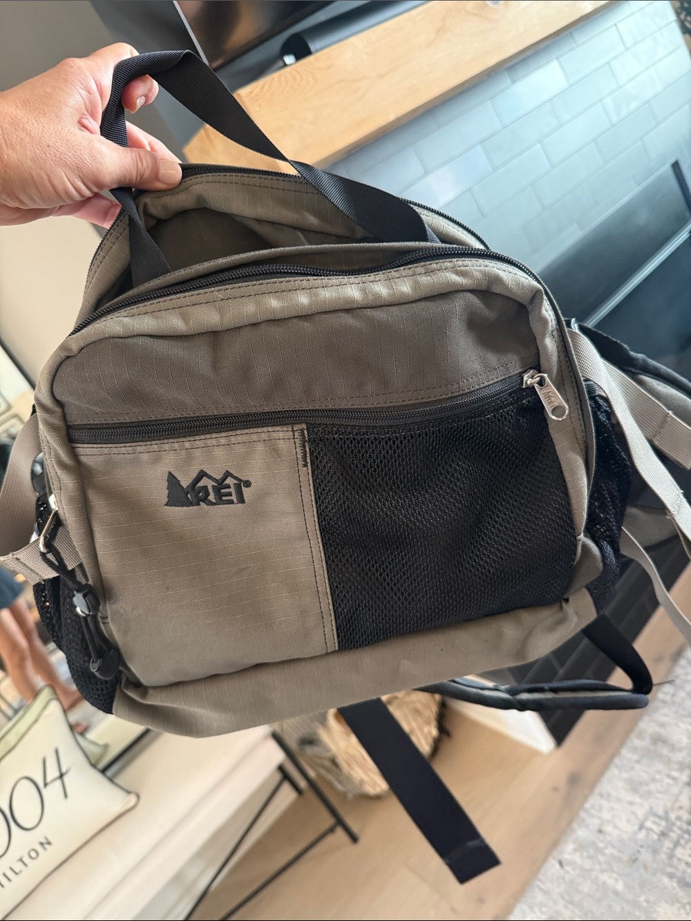 REI Olive/Tan Crossbody Messenger Bag